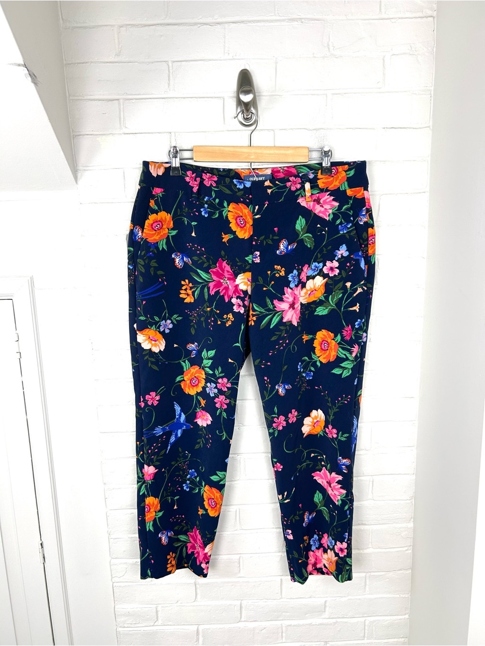 Old Navy Floral Harper Mid Rise Trouser Pants Size 12 - Picture 2 of 10